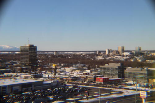 Anchorage looking northwest from BP building on chilly but clear.